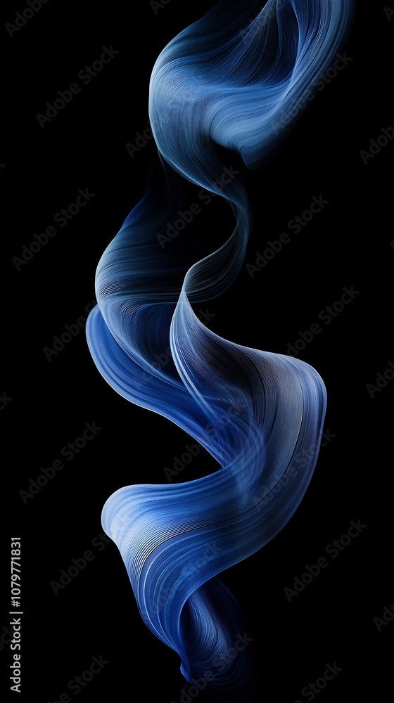 Poster mesmerizing indigo wave gradient fading into darkness abstract background