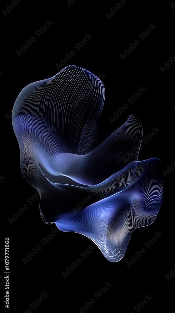Poster mesmerizing fading gradient wave in dark elegant hues