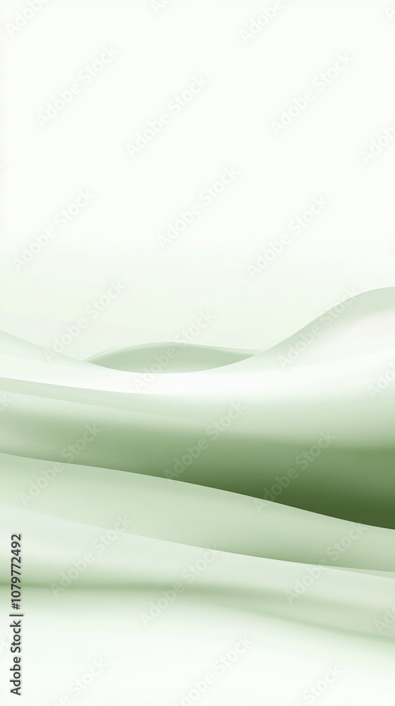 Aufkleber serene gradient background with subtle waves and dunes in light green and white tones