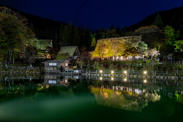 飛騨民俗村 飛騨の里 秋のライトアップ 岐阜県高山市