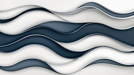 Fototapeta premium Abstract Blue and White Waves.