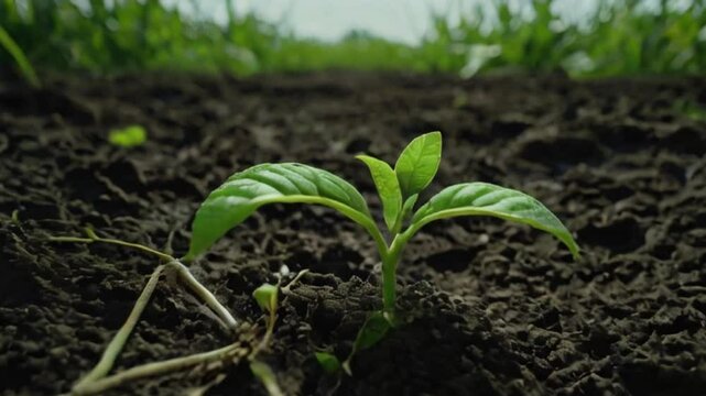 grass growing in soil colorful lights HD resolution with hyper realistic nature ai generative 4K Background.