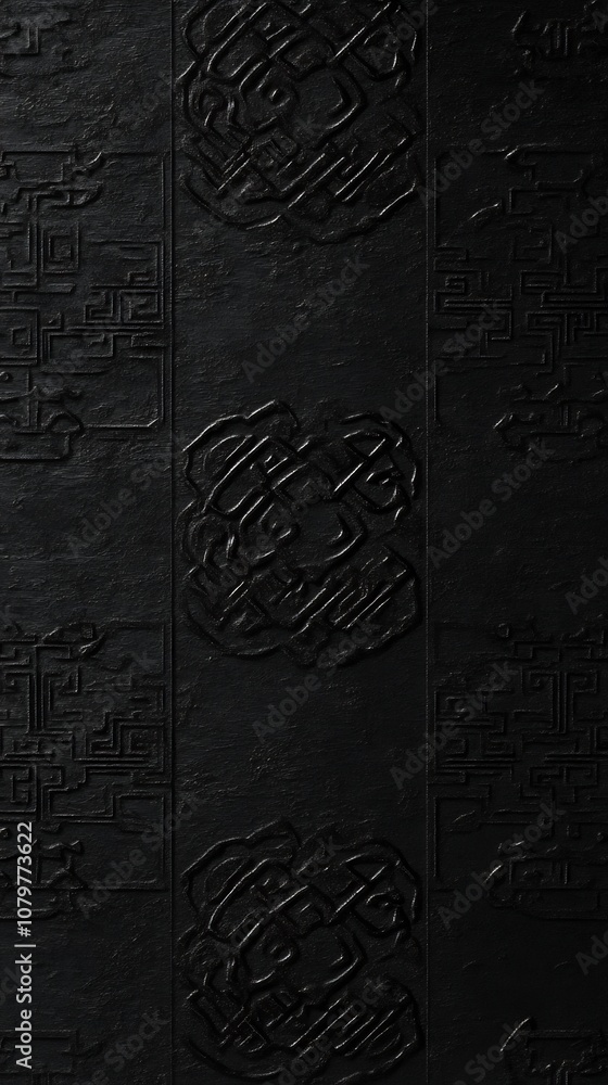 Poster elegant black chinese inspired textured background with subtle repeating pattern
