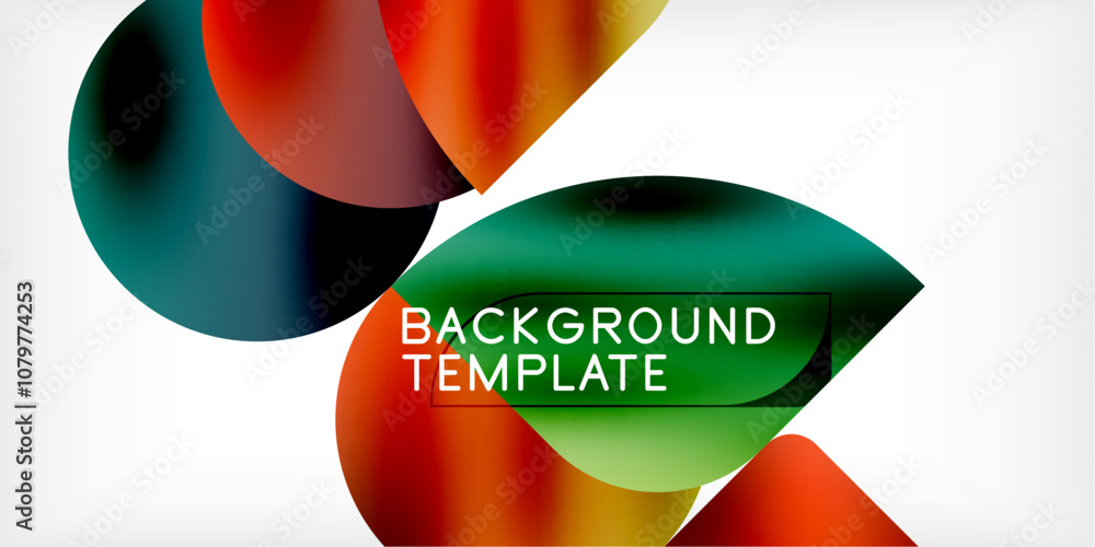 Poster color geometric shapes background shadow circles