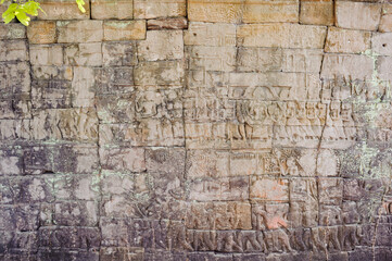 Bas-relief Sculpture at Banteay Chhmar Temple Thma Puok District, Banteay Meanchey, Cambodia.