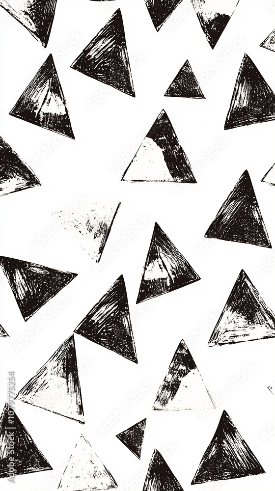 Poster modern minimalist geometric monochrome seamless triangle pattern background