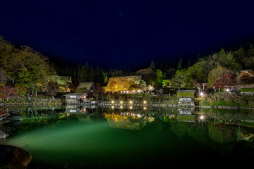 飛騨民俗村 飛騨の里 秋のライトアップ 岐阜県高山市