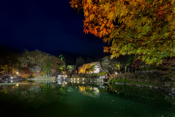 飛騨民俗村 飛騨の里 秋のライトアップ 岐阜県高山市