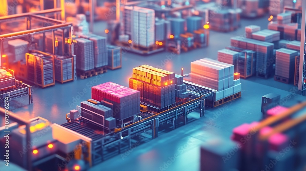 Poster optimized inventory management strategy with advanced analytics and digital art