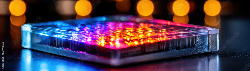 Aufkleber quantum computing data analytics concept. a colorful, illuminated object with a glossy surface and v