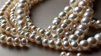 Circular arrangement of large pearls surrounded by smaller ones, forming a radiant and balanced design