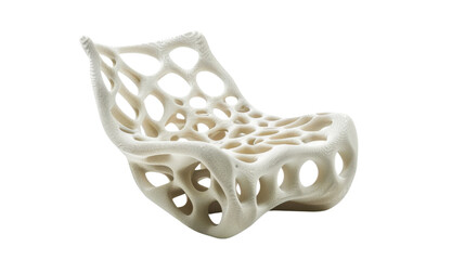 Organic modern chair on white transparent background






