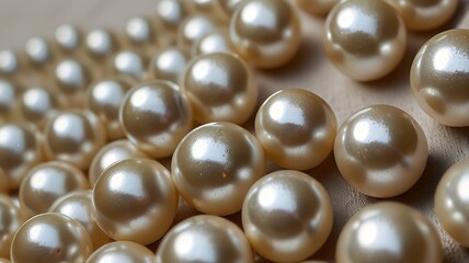 White pearls of varying sizes cascading in a graceful arc, perfect for pattern design and elegance