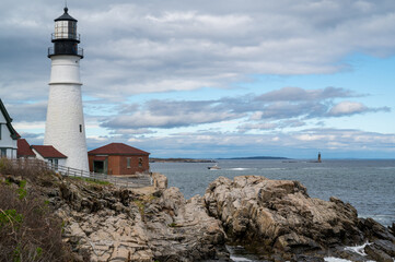 Portland Head Light on a Cloudy Day