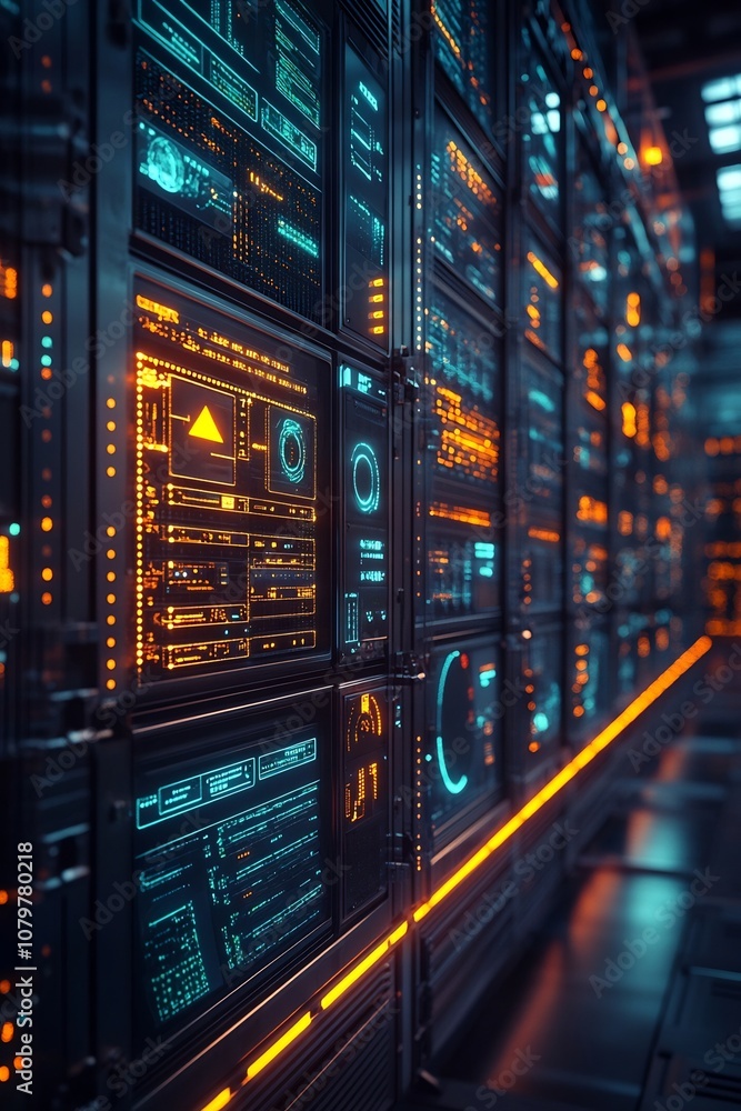 Poster organized digital control panel for inventory management and analytics monitoring