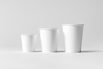 blank white paper plastic coffee cup mockup
