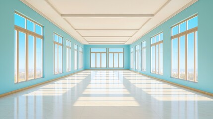 Bright interior space with large windows and a serene ambiance.