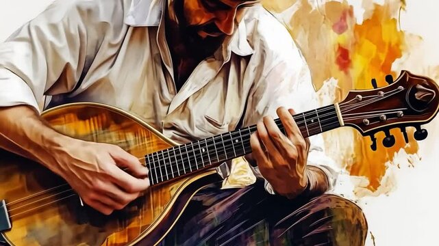 Musical Man: A mandolin player lost in the melody 