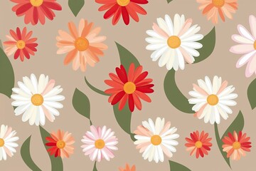Vibrant Daisy Flowers with Whimsical Petals on Gentle Background for Graphic Design Projects