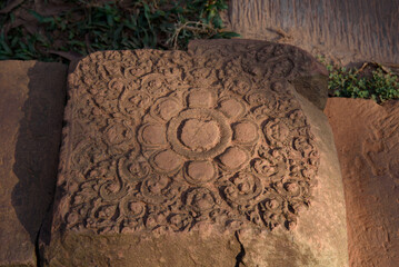 Bas-relief Sculpture at Banteay Srei temple Siem Reap, Cambodia.
