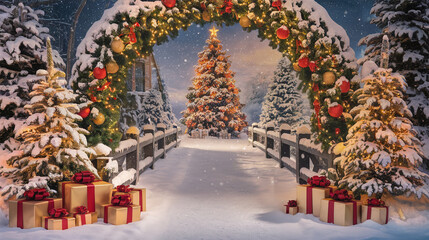 Obraz premium Backdrop Christmas Design Background Noel