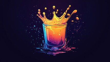 Liquid Splash in Glass