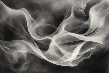 Ethereal smoke swirls and dances in the darkness, creating a captivating abstract composition.