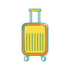 Suitcase Icon Illustration with bright colour palette in doodle style Ideal for Vacation, hobby and leasure themed designs.