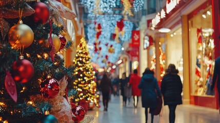 Naklejka premium Joyful Christmas Shopping