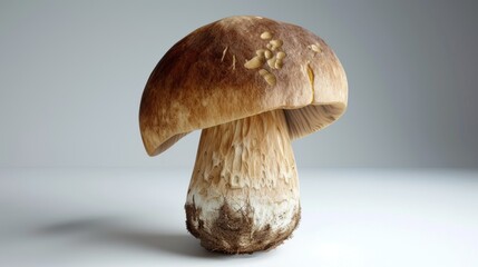 Mushroom captured on a peaceful background, awesome natural mushroom. Background modest, mushroom pronounced.