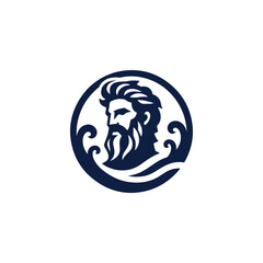 Poseidon god logo