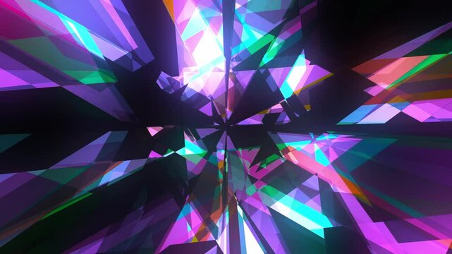 A kaleidoscope. Bright, psychedelic background. Looped video