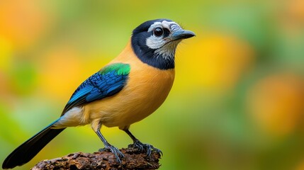 Naklejka premium Explore the vibrant beauty of a colorful bird perched on a branch in nature's splendor