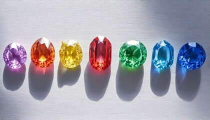 横に並ぶ輝きを放つ宝石 ルビー サファイア ダイヤモンド ジュエル エメラルド