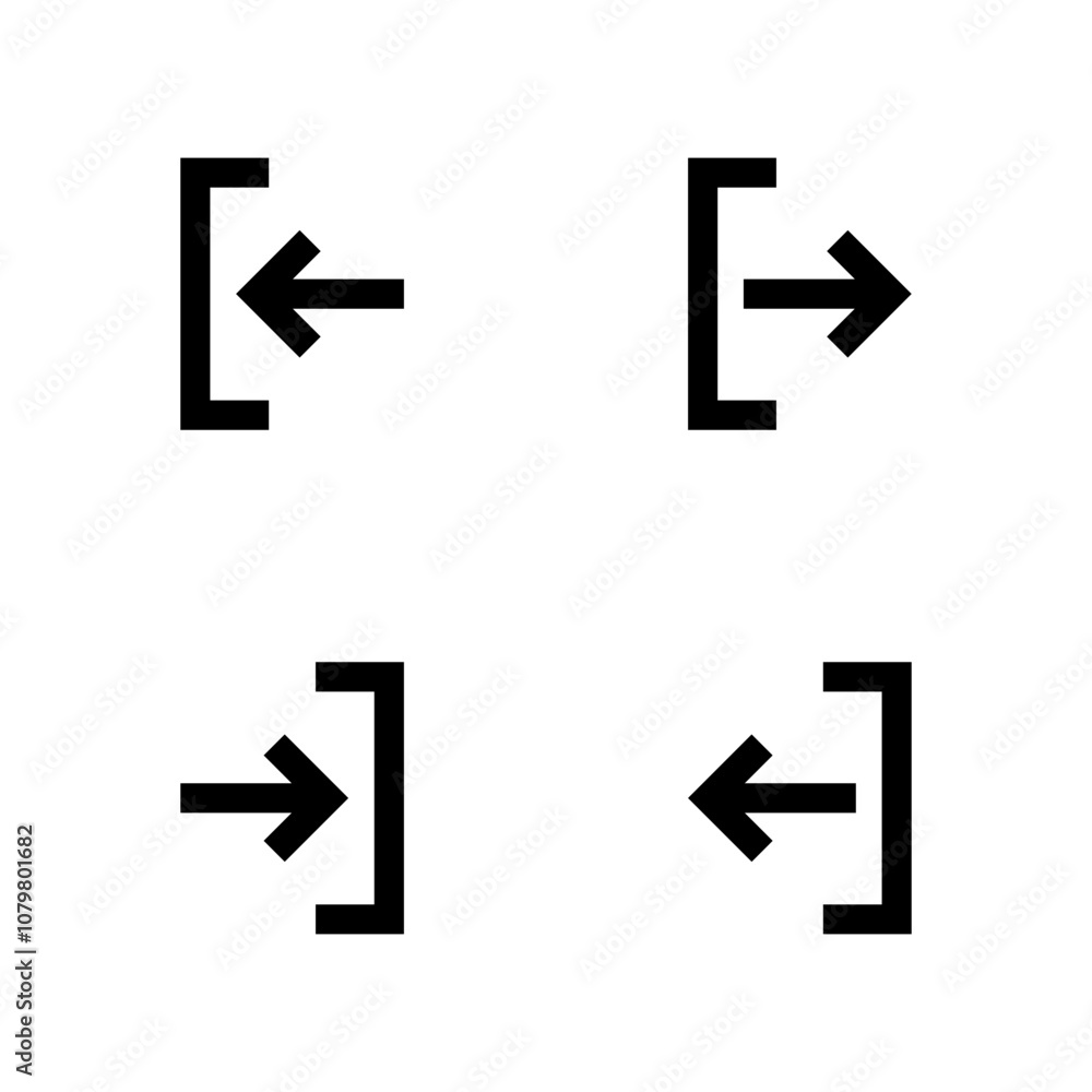 Poster login and logout icon set in generic style. sign in and sign out symbol