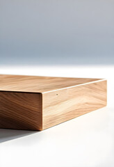 Rectangular wooden stand on a white background