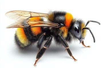 A detailed illustration of a bee showcasing its vibrant colors and intricate features.