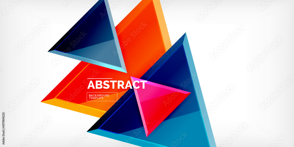 Poster abstract background - colorful triangles with 3d effect. vector illustration for wallpaper, banner, 