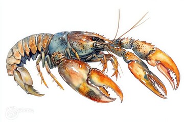 A detailed illustration of a lobster showcasing its anatomy and vibrant colors.