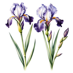 iris flowers isolated on white