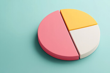 Obraz premium Colorful pie chart representing data analysis and finance trends