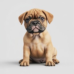 Obraz premium A cute, realistic puppy sitting, showcasing its playful and friendly nature.