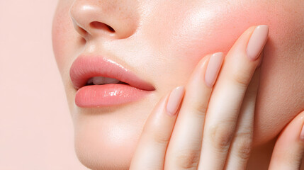 Fototapeta premium Elegant High-Fashion Beauty Portraits with Radiant Skin, Glamorous Makeup, and Luxurious Skincare Glow.