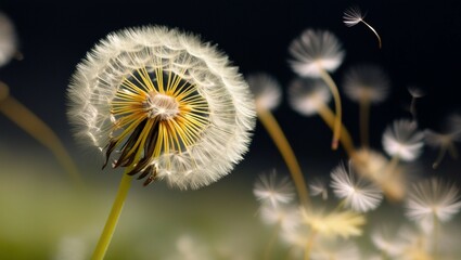 
Dandelion Against a Black Background – Striking Minimalist Nature Photography Highlighting Delicate Details