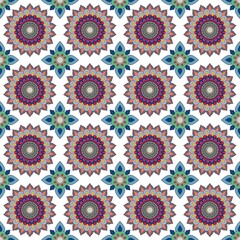 Seamless pattern mandara, flowers purple wallpaper, (50)