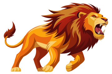 Lion Roaring | isolated vector illustration on white background