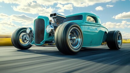 Classic Blue Hot Rod