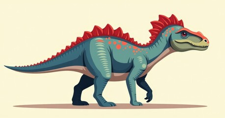 Fototapeta premium Flat Illustration Of Euoplocephalus Dinosaur Design
