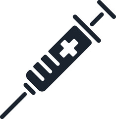 an injection syringe icon on a white background