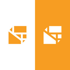 Minimalist Geometric Design icon. Abstract Yellow and White Contrast in Geometric Design, Iconic Minimalist Geometric Design, The Art of Minimalist Geometric Icons. Adobe Vevtor Art.